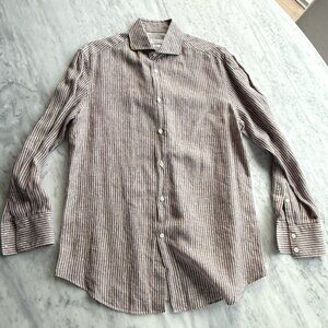 Brunello Cucinelli Linen Button Down Dress Shirt - Men's